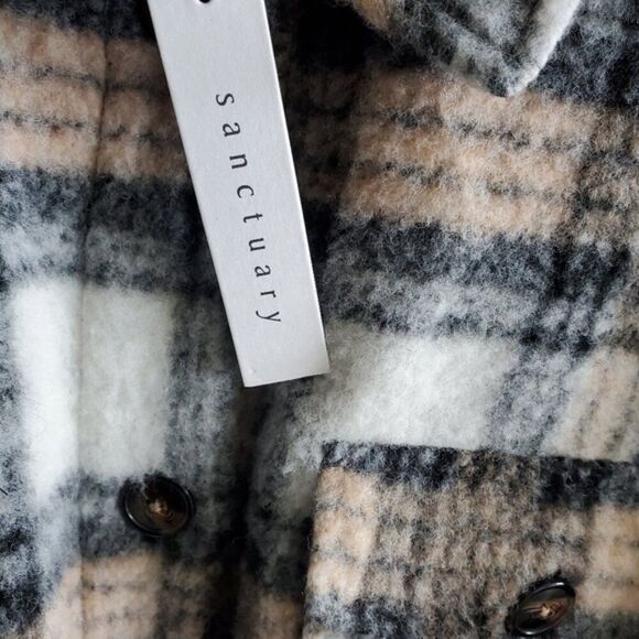 Santuary Town Plaid Wool-Blend Shacket Size M - Picture 9 of 12